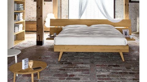 Massivholzbett Plana im Landhausstil in Bielefeld und online kaufen | mit Nachttischchen als Designelement