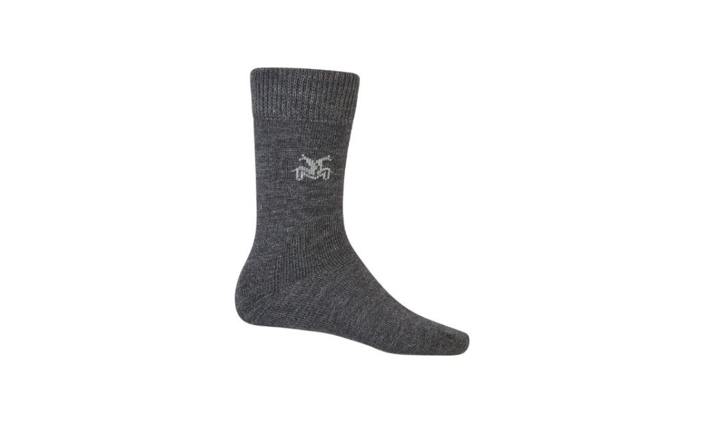 Alpaka-Socke in grau.