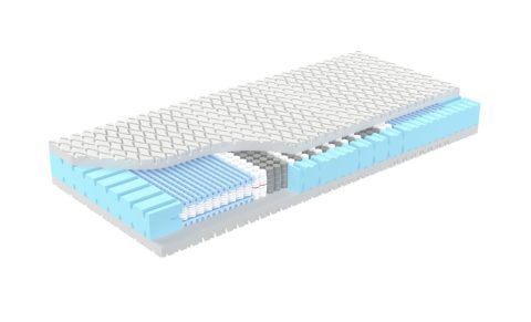 Tonnentaschenfederkern-Matratze Selection T22 ohne Bezug mit Blick in den Kern.